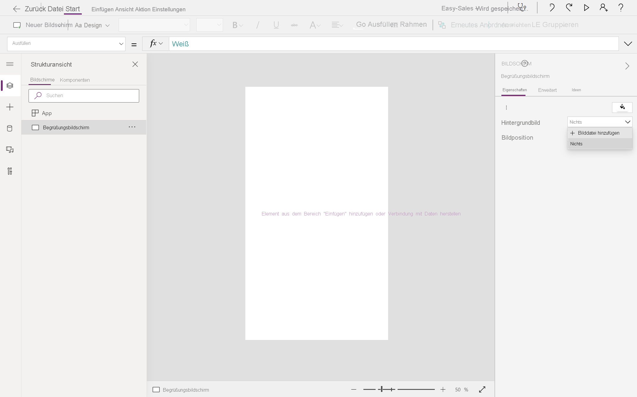 Screenshot des Hinzufügens des Easy Sales Logos.
