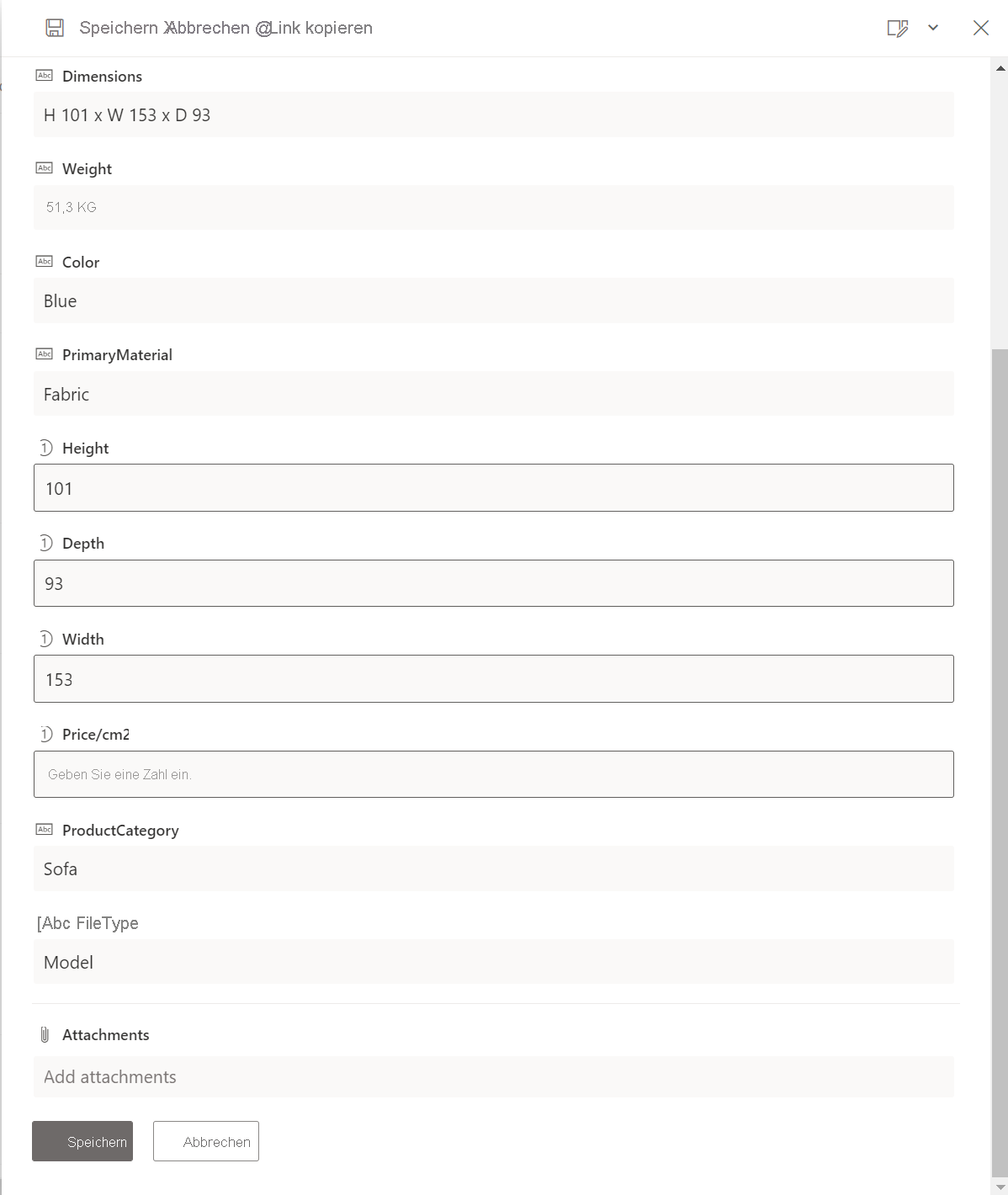 Screenshot der Auswahl von