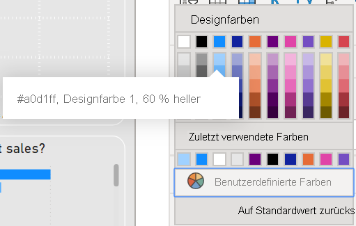 Screenshot des Farbauswahlfelds mit Auswahl von Hellblau.