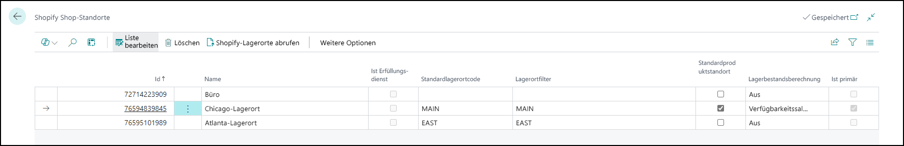 Screenshot mit Shopify-Shop-Standorten