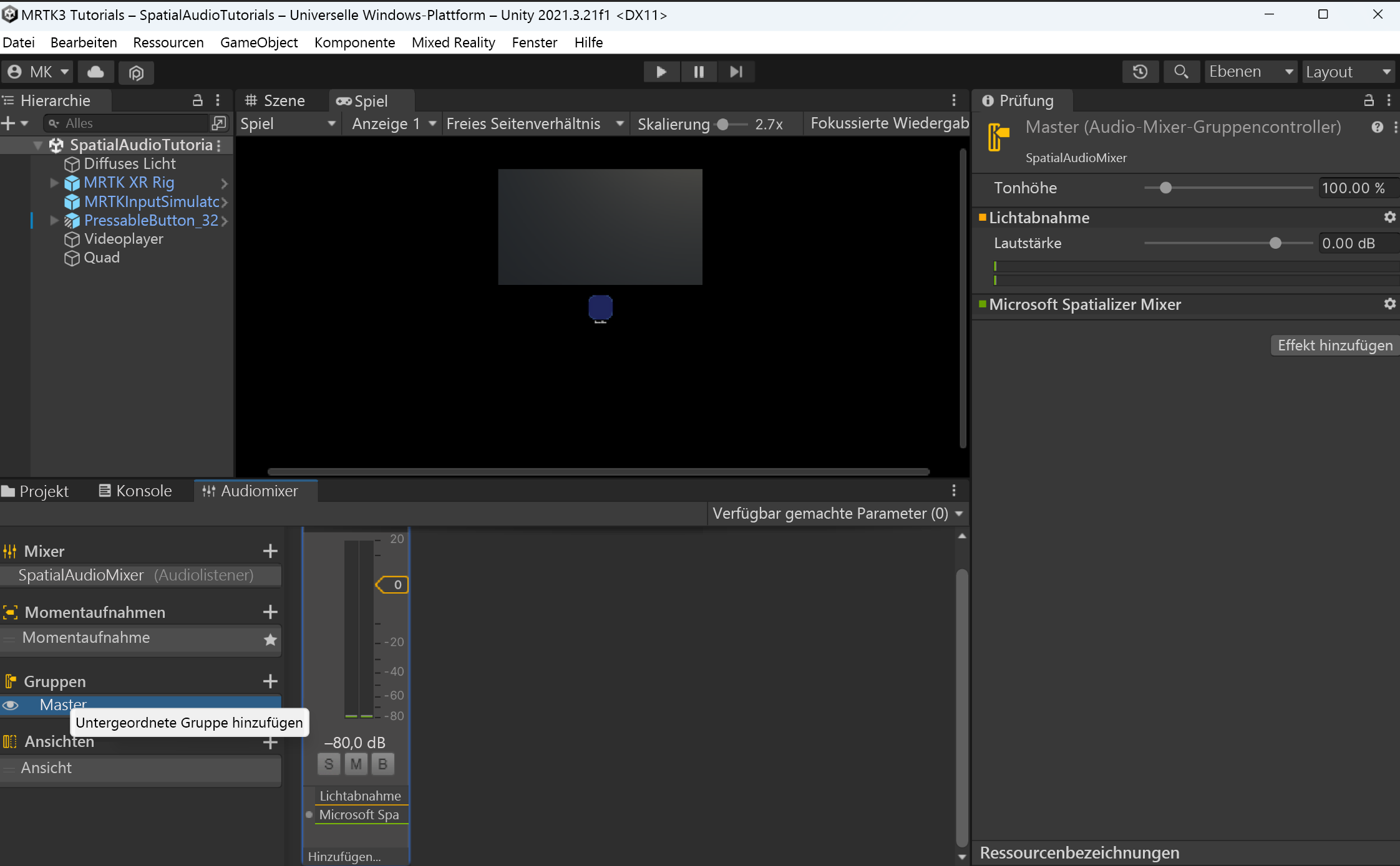 Screenshot of Add child group.