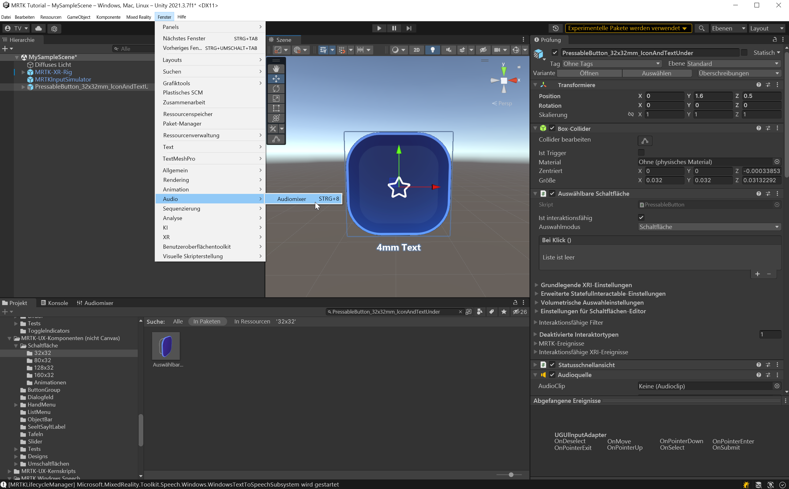 Screenshot of Open Audio Mixer Window.