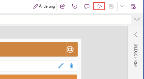 Screenshot der hervorgehobenen Schaltfläche „Anwendung wiedergeben“