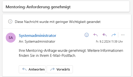 Screenshot der Bestätigungs-E-Mail