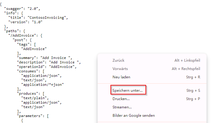 Screenshot eines Pfeils, der auf die Schaltfläche „Speichern unter“ zeigt