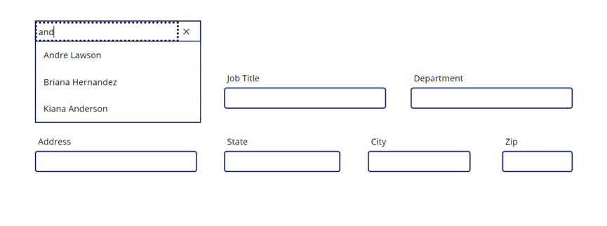 Screenshot des Suchfelds