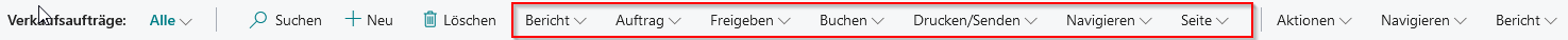 Screenshot mit einigen heraufgestuften Aktionen auf einer Seite
