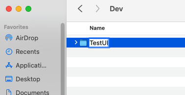 Screenshot des erstellten Ordners.
