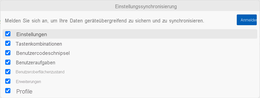 Screenshot der Anmeldeschnittstelle 