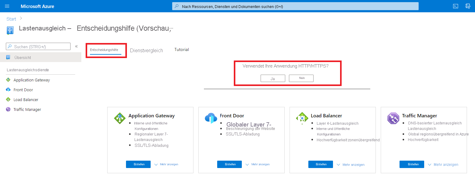 Screenshot: Hilfe zum Azure-Lastenausgleich, Seite 2