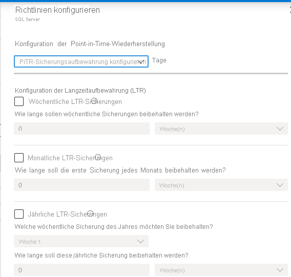 Configuring automated backups for Azure SQL Database