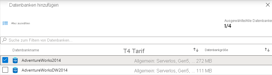 Elastic Pool database addition