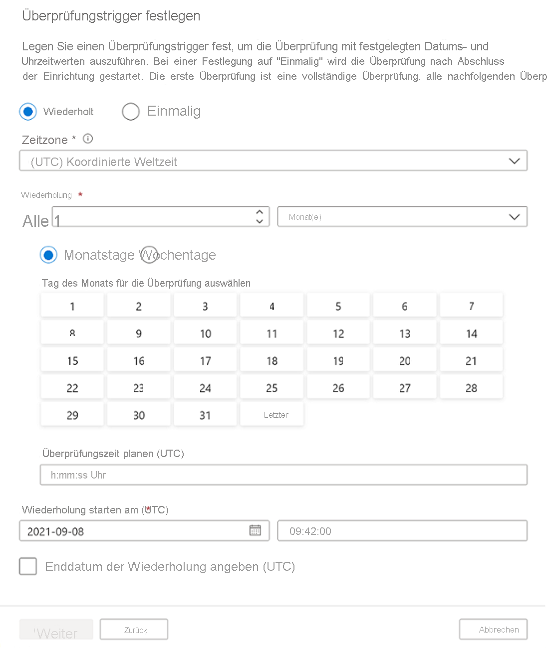 Screenshot der Option 