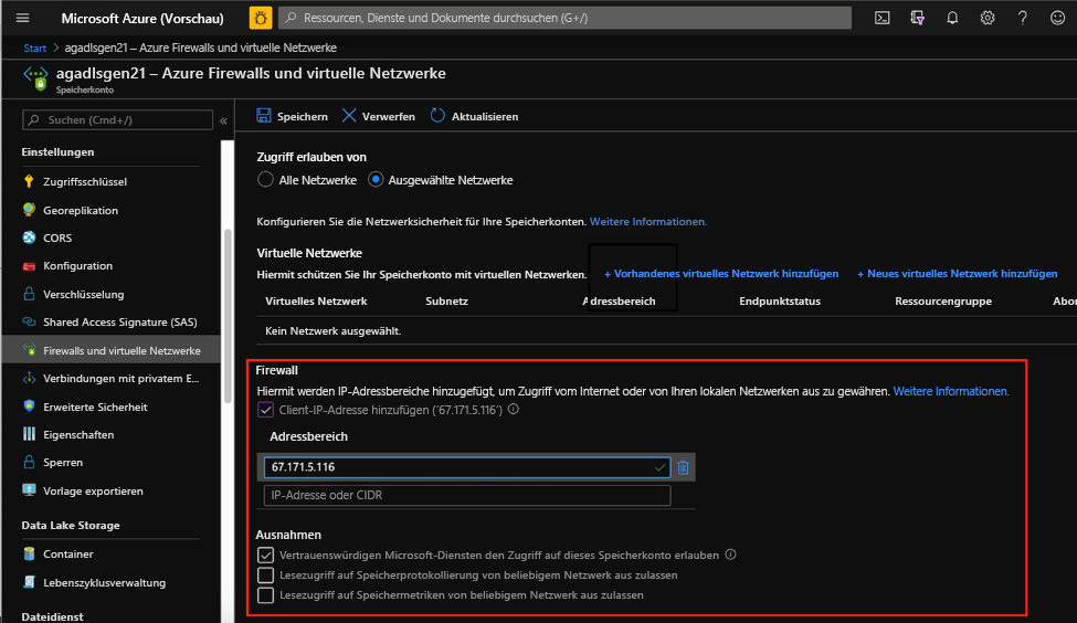 Azure Storage Firewalls