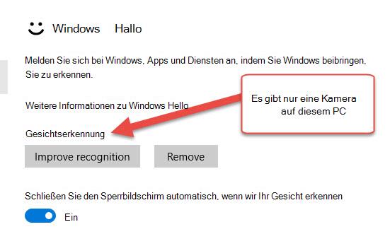 Screenshot: Windows Hello.