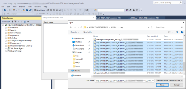 Screenshot: Auswählen von Dateien, deren Namen mit einem bestimmten Namen übereinstimmen