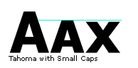 Screenshot that shows the letters A and X in small caps beside a capital A.