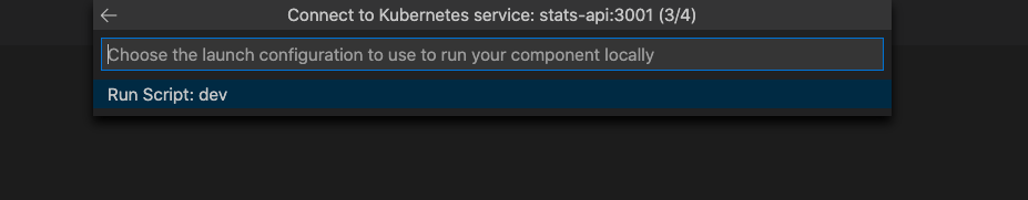 Screenshot des Auswahlfensters für die Debugger-Startaufgabe.