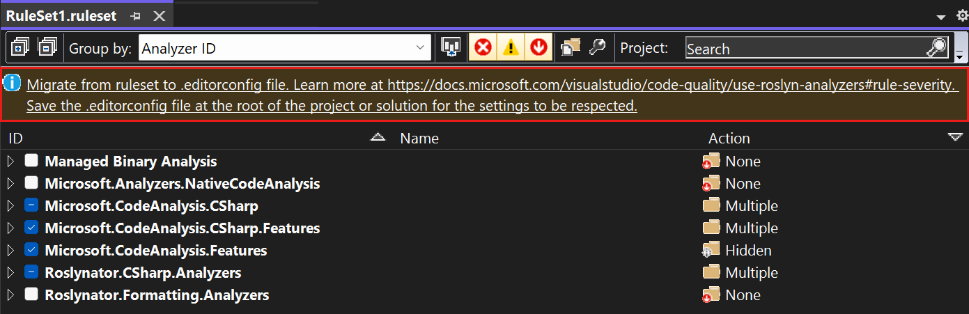 Screenshot einer im Regelsatz-Editor geöffneten Regelsatzdatei.