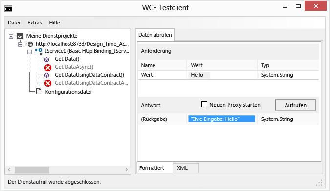 Das Ergebnis im Feld
