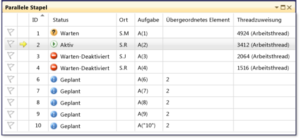 PDB_Walkthrough_10 Four task states in Parallel Stacks window