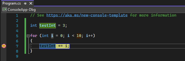 Breakpointausführung Haltepunktausführung angehalten