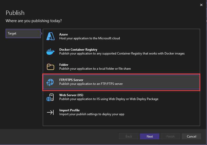 Screenshot mit der Option 