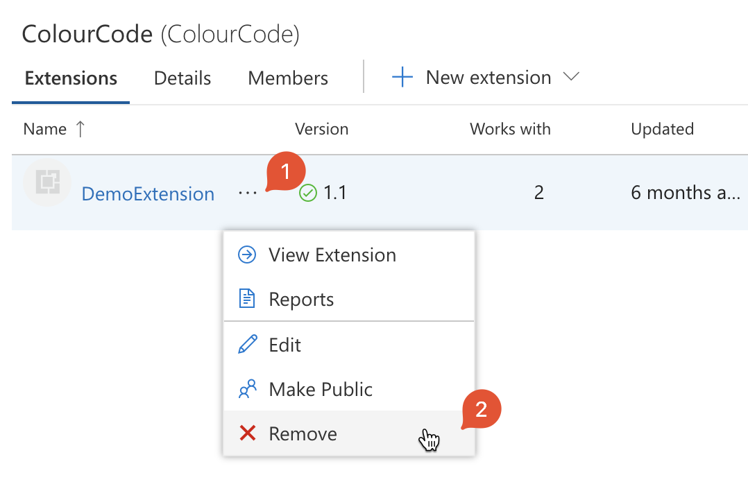 Screenshot des Menüelements 