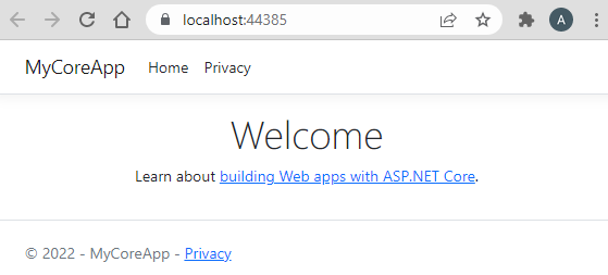Screenshot: Seite „Home“ für die Web-App im Browserfenster