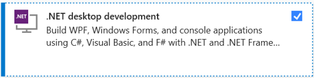 Screenshot: .NET Core-Arbeitsauslastung im Visual Studio-Installer