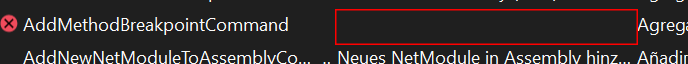 Screenshot des Ressourcen-Explorers, wenn eine fehlende Übersetzung erkannt wird.