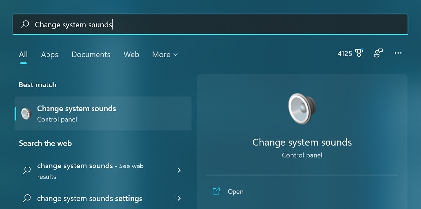Screenshot des Suchfelds in Windows 11.