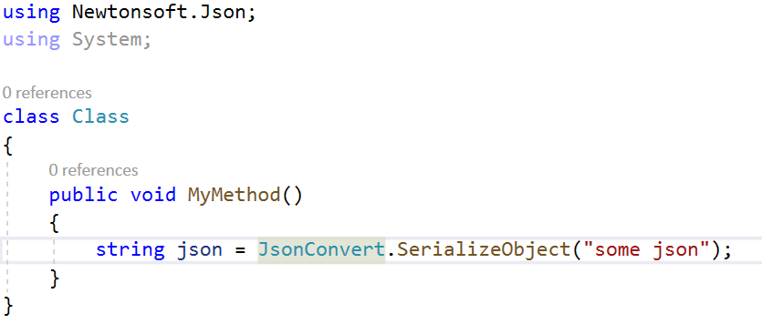 Usings-Ergebnis generieren