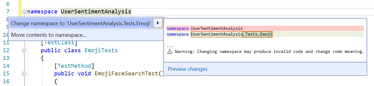Screenshot des Synchronisierungsnamespaces und des Ordnernamens.