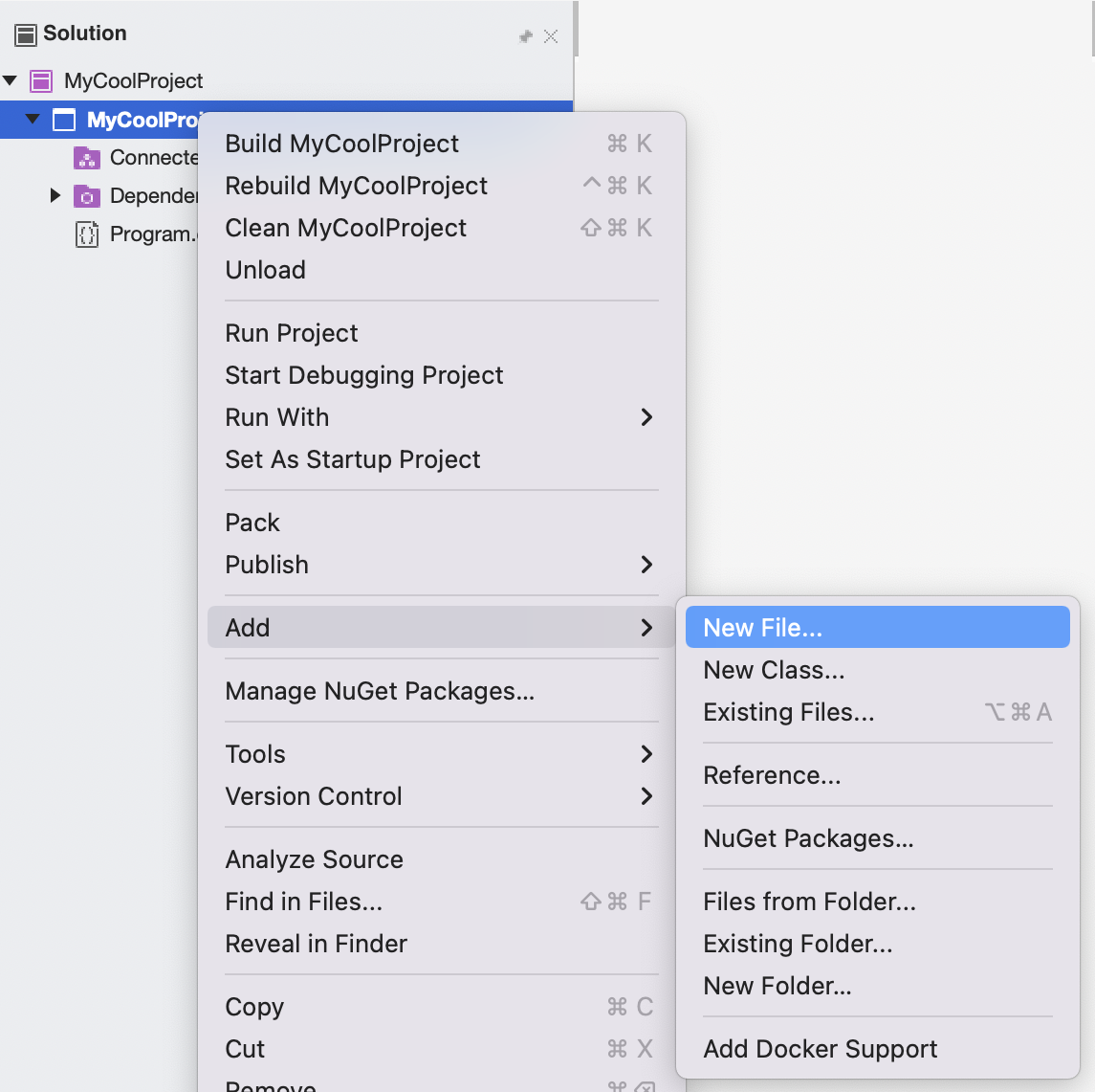 hinzuf-gen-und-entfernen-von-projektelementen-visual-studio-for-mac