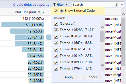 Screenshot der Anzeige von externem Code