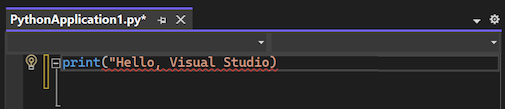 Screenshot mit IntelliSense-Syntaxfarbgebung und Fehlerhervorhebung im Editor in Visual Studio.