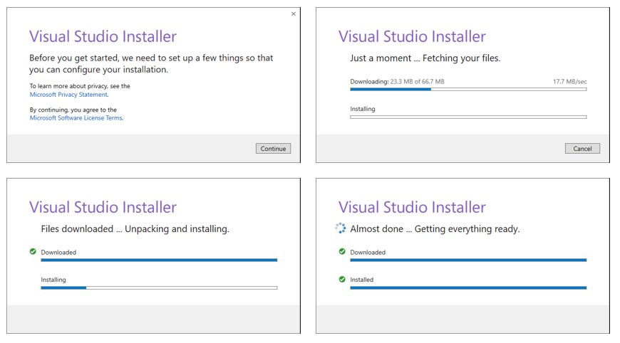 Verbesserte Transparenzeinrichtung für Visual Studio Installer