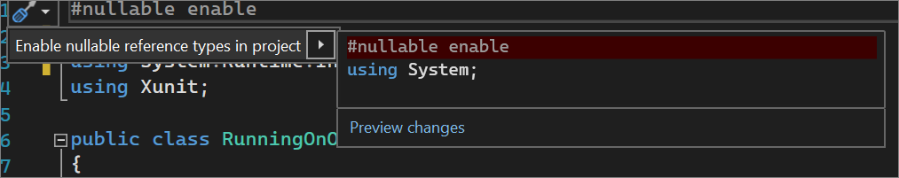 Enable nullable references types across a project refactoring