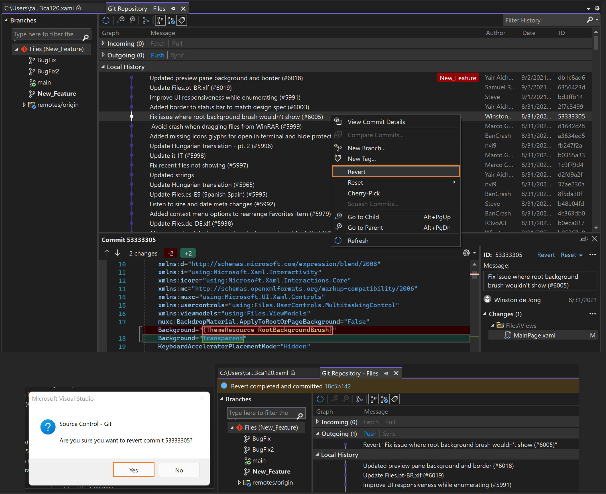 reverting-changes-from-remote-branch-mastering-visual-studio-2017-book