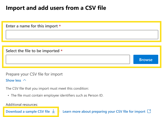 Screenshot: Importieren neuer Benutzer aus einer CSV-Datei