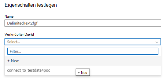 Screenshot: Festlegen der Eigenschaften für die CSV-Datei