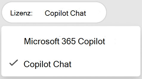 Screenshot, der den Copilot Chat Filter zeigt.