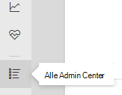 Screenshot, der alle Admin Center zeigt.