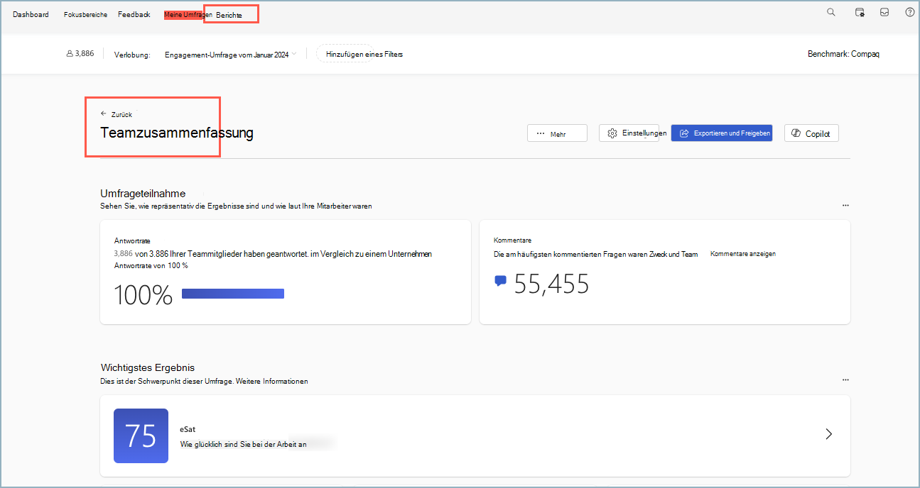 Screenshot des Dashboard 