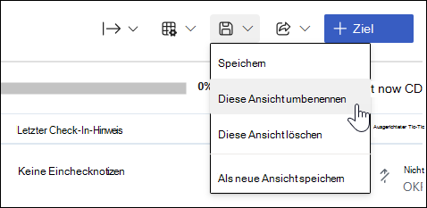 Screenshot der Dropdownliste 