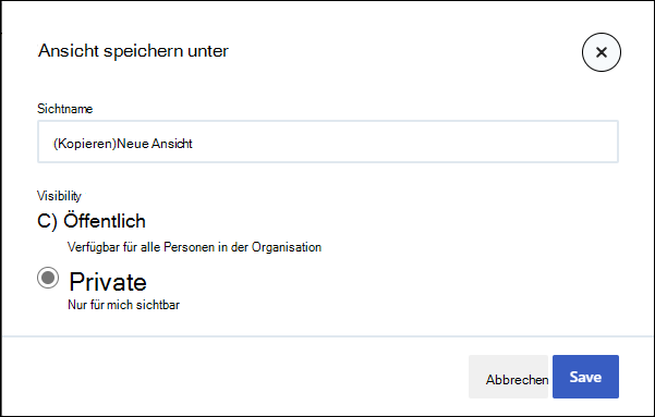 Screenshot des Bereichs 