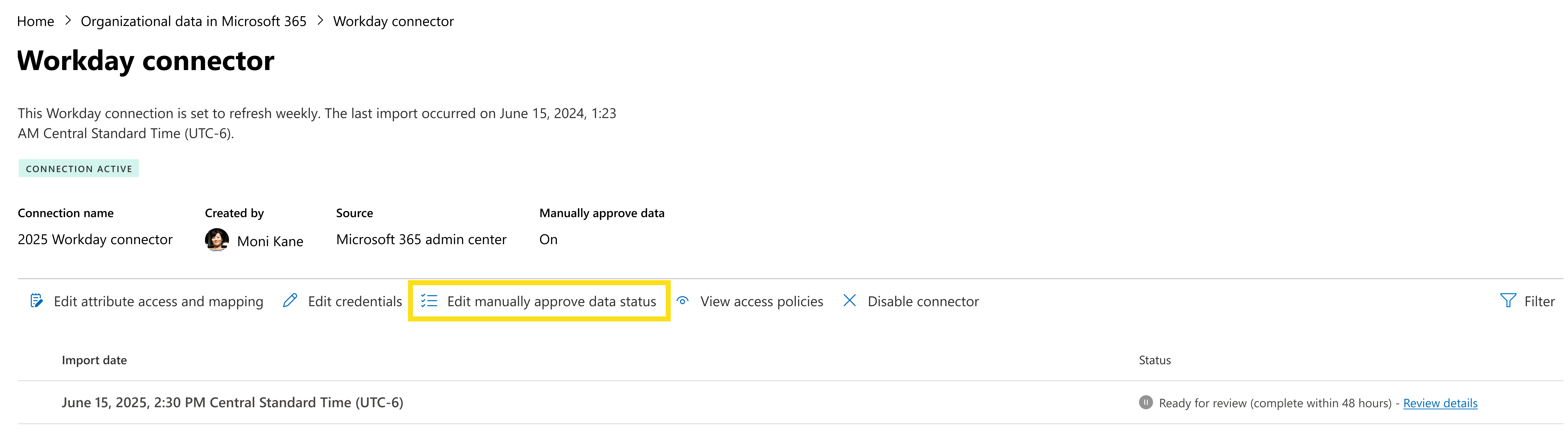 Screenshot: Deaktivieren von Überprüfungsdetails