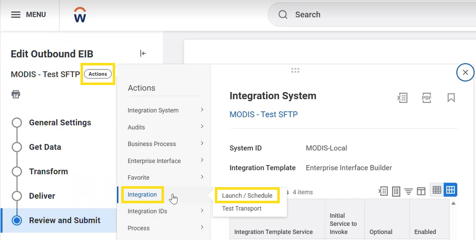 Screenshot: Starten der Integration 