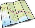 Abbildung einer Straßenkarte mit dem Text „wdk“, der auf einer Autobahn eingeblendet ist